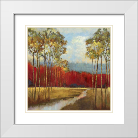 In the Horizon II - Mini White Modern Wood Framed Art Print with Double Matting by Jensen, Asia