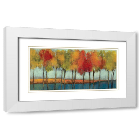 Lollipop Trees White Modern Wood Framed Art Print with Double Matting by Jensen, Asia