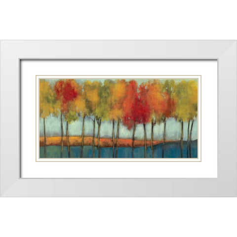 Lollipop Trees White Modern Wood Framed Art Print with Double Matting by Jensen, Asia