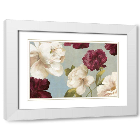 Deep Peonies I White Modern Wood Framed Art Print with Double Matting by Jensen, Asia