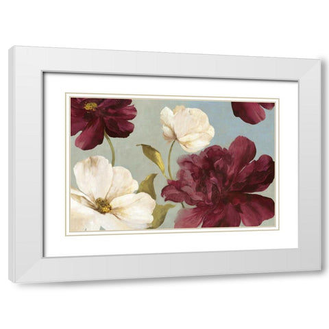 Deep Peonies II White Modern Wood Framed Art Print with Double Matting by Jensen, Asia