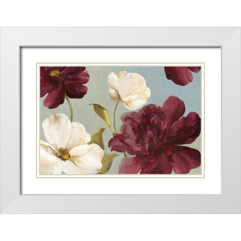 Deep Peonies II White Modern Wood Framed Art Print with Double Matting by Jensen, Asia