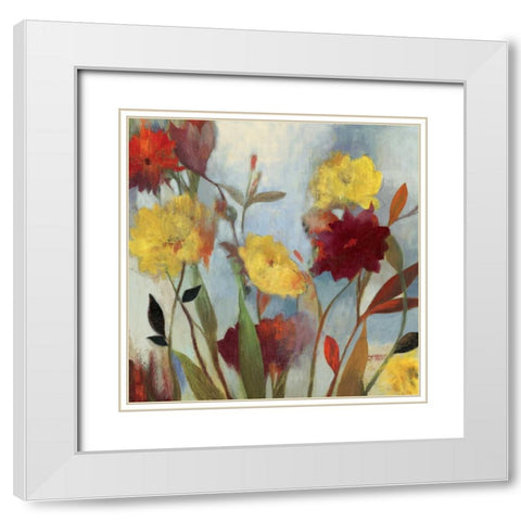 Wildflowers I White Modern Wood Framed Art Print with Double Matting by Jensen, Asia