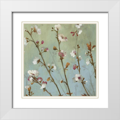 Wind Blossoms I - Mini White Modern Wood Framed Art Print with Double Matting by Jensen, Asia