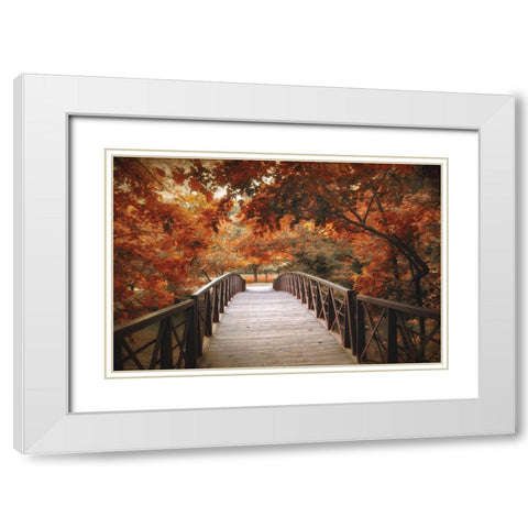 Footbridge White Modern Wood Framed Art Print with Double Matting by Jenney, Jessica