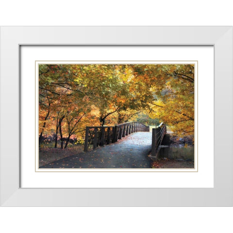 Autumn Overpass White Modern Wood Framed Art Print with Double Matting by Jenney, Jessica