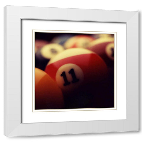 Billiard Balls III White Modern Wood Framed Art Print with Double Matting by Gemignani, Joe