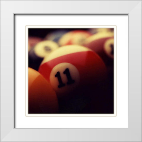 Billiard Balls III White Modern Wood Framed Art Print with Double Matting by Gemignani, Joe