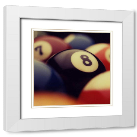 Billiard Balls IV White Modern Wood Framed Art Print with Double Matting by Gemignani, Joe