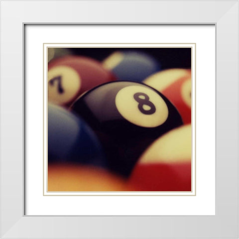 Billiard Balls IV White Modern Wood Framed Art Print with Double Matting by Gemignani, Joe