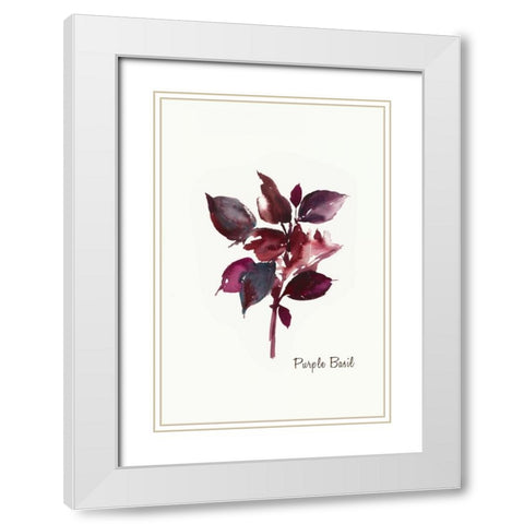 Purple Basil - Mini White Modern Wood Framed Art Print with Double Matting by Jensen, Asia