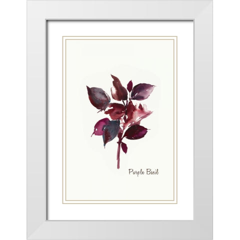 Purple Basil - Mini White Modern Wood Framed Art Print with Double Matting by Jensen, Asia