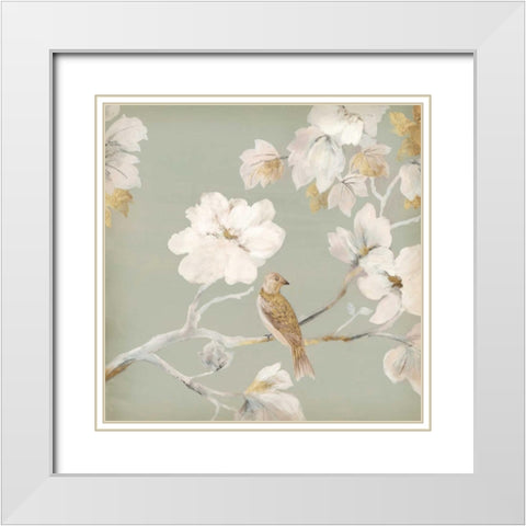 Paradise Magnolia I White Modern Wood Framed Art Print with Double Matting by Jensen, Asia