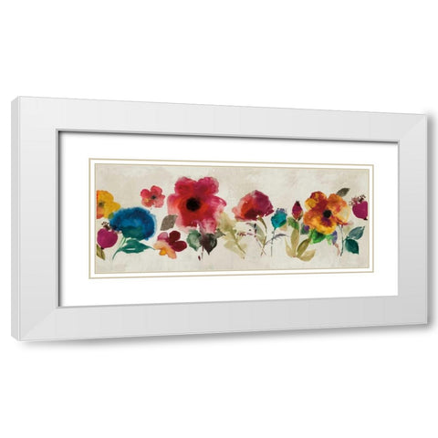 Floral Dance II - Mini White Modern Wood Framed Art Print with Double Matting by Jensen, Asia