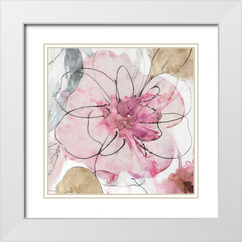 Pretty in Pink I White Modern Wood Framed Art Print with Double Matting by Jensen, Asia