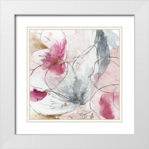 Pretty in Pink II White Modern Wood Framed Art Print with Double Matting by Jensen, Asia