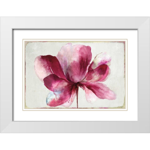Lilya Red White Modern Wood Framed Art Print with Double Matting by Jensen, Asia