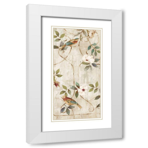 Lattice II White Modern Wood Framed Art Print with Double Matting by Jensen, Asia