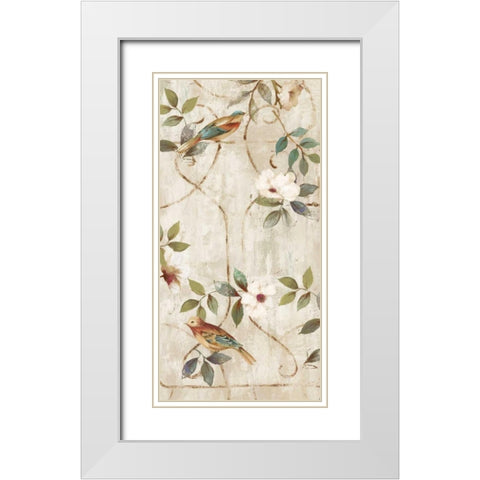 Lattice II White Modern Wood Framed Art Print with Double Matting by Jensen, Asia