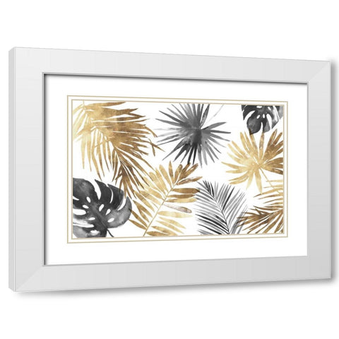 Tropical Palms I White Modern Wood Framed Art Print with Double Matting by Jensen, Asia