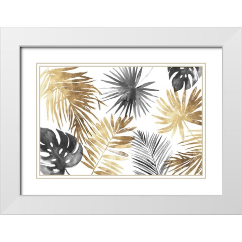 Tropical Palms I White Modern Wood Framed Art Print with Double Matting by Jensen, Asia