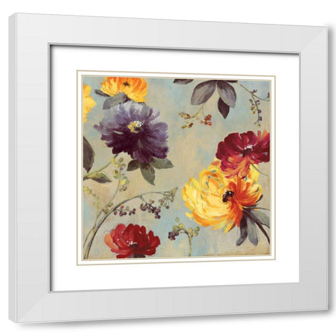 Whimsical Floral I White Modern Wood Framed Art Print with Double Matting by Jensen, Asia
