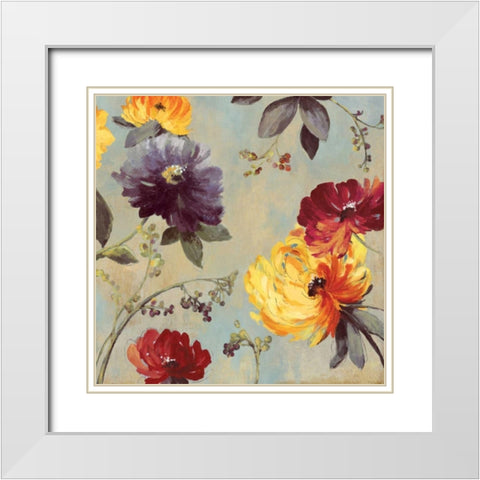 Whimsical Floral I White Modern Wood Framed Art Print with Double Matting by Jensen, Asia