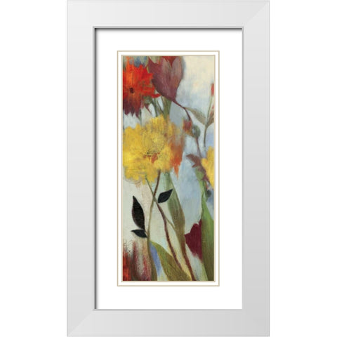 Floral Medley I - Mini White Modern Wood Framed Art Print with Double Matting by Jensen, Asia