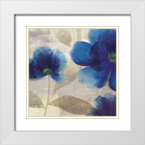 Indigo Dreams II White Modern Wood Framed Art Print with Double Matting by Jensen, Asia