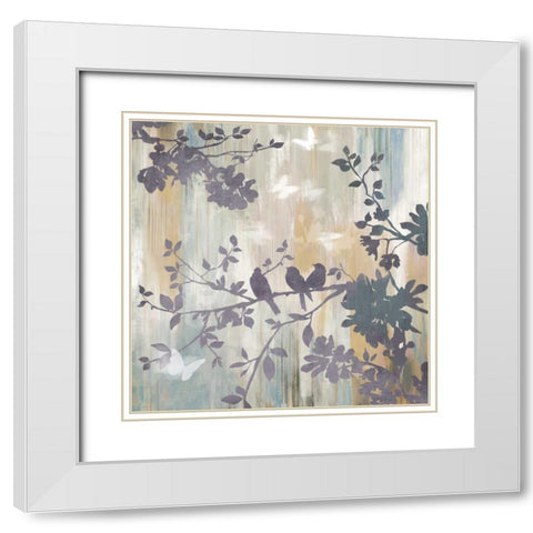 Mist Foliage I White Modern Wood Framed Art Print with Double Matting by Jensen, Asia