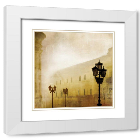 Fog Town I White Modern Wood Framed Art Print with Double Matting by McMasters, James