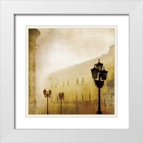 Fog Town I White Modern Wood Framed Art Print with Double Matting by McMasters, James