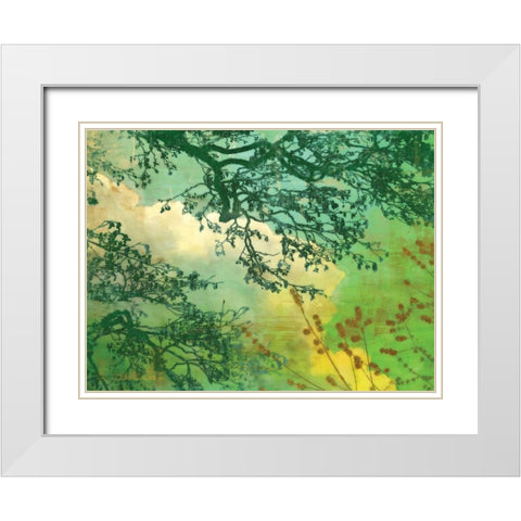 Branches and Clouds White Modern Wood Framed Art Print with Double Matting by McMasters, James
