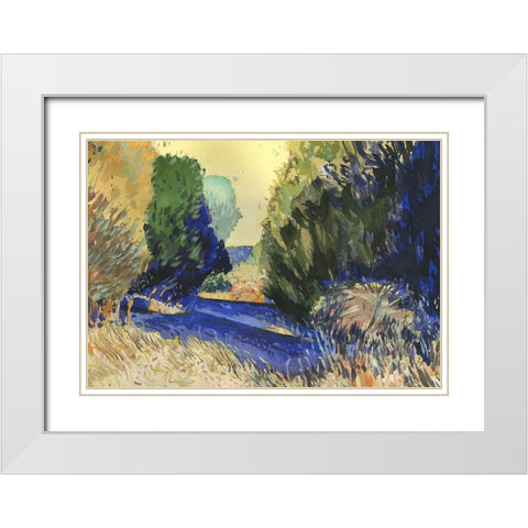 Albion Cedars White Modern Wood Framed Art Print with Double Matting by Kelley, Brian