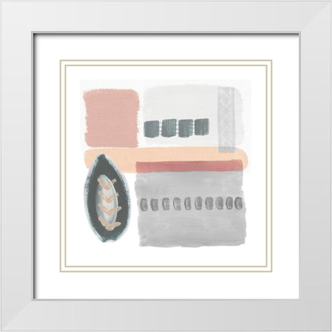 Beach Huts II White Modern Wood Framed Art Print with Double Matting by Kouta, Flora