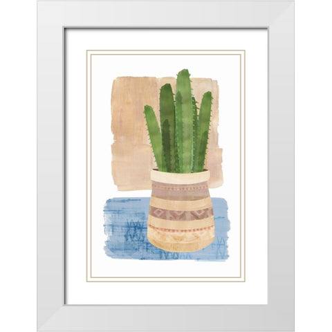 Florero Viejo II White Modern Wood Framed Art Print with Double Matting by Kouta, Flora