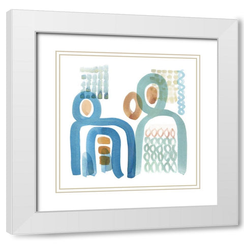 Togetherness I White Modern Wood Framed Art Print with Double Matting by Kouta, Flora