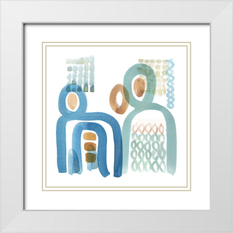 Togetherness I White Modern Wood Framed Art Print with Double Matting by Kouta, Flora