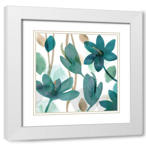 Olivias Garden I White Modern Wood Framed Art Print with Double Matting by Kouta, Flora