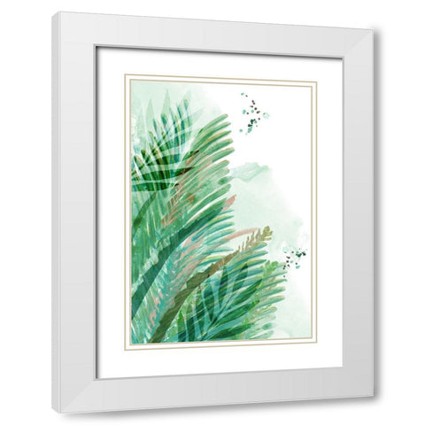 Lush Palm II  White Modern Wood Framed Art Print with Double Matting by Kouta, Flora