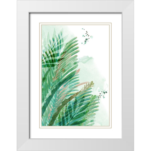 Lush Palm II  White Modern Wood Framed Art Print with Double Matting by Kouta, Flora