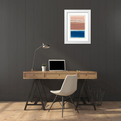 On the Blue Horizon I White Modern Wood Framed Art Print with Double Matting by Kouta, Flora