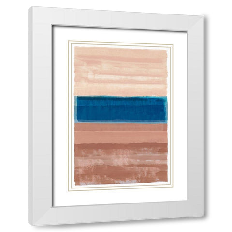 On the Blue Horizon II White Modern Wood Framed Art Print with Double Matting by Kouta, Flora