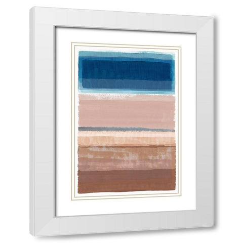 On the Blue Horizon III White Modern Wood Framed Art Print with Double Matting by Kouta, Flora