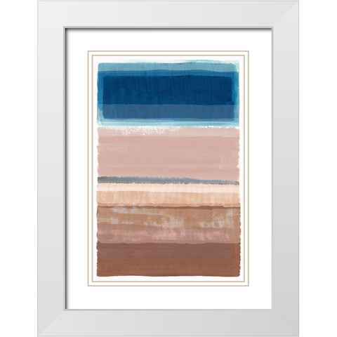 On the Blue Horizon III White Modern Wood Framed Art Print with Double Matting by Kouta, Flora
