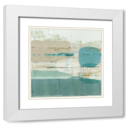 Jade Light II White Modern Wood Framed Art Print with Double Matting by Douta, Flora