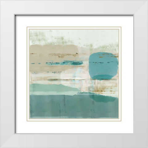 Jade Light II White Modern Wood Framed Art Print with Double Matting by Douta, Flora