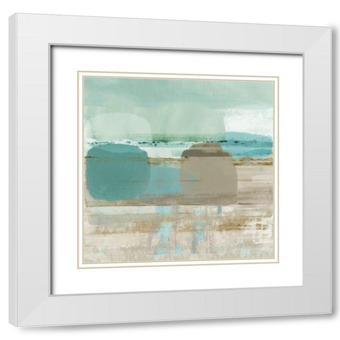 Jade Light III White Modern Wood Framed Art Print with Double Matting by Douta, Flora