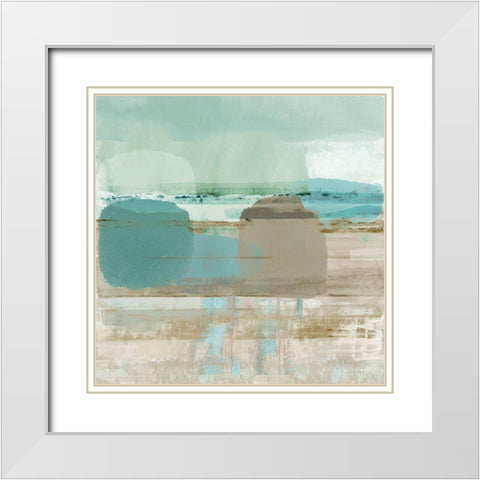 Jade Light III White Modern Wood Framed Art Print with Double Matting by Douta, Flora