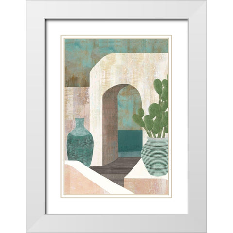 Sunbaked Archway I White Modern Wood Framed Art Print with Double Matting by Kouta, Flora